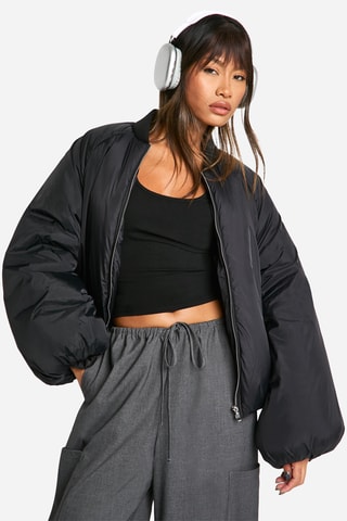 Gewatteerde Jas - Zwart