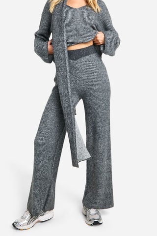 Broek Wide Legs - Gemêleerd Grijs