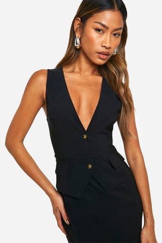 Jurk Trompe-l'œil - Zwart