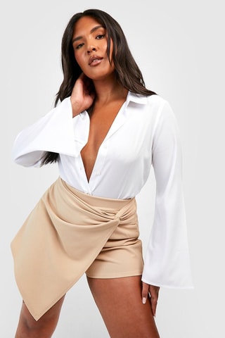 Broekrok Hoge Taille - Lichtbruin