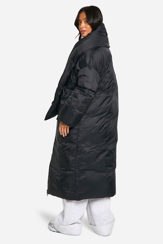 Lange Gewatteerde Jas - Zwart