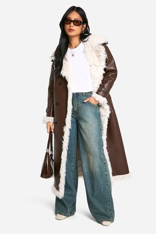 Jas - Donkerbruin en Wit