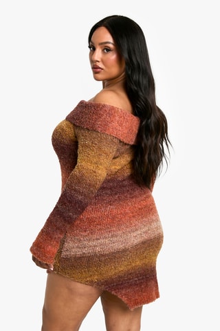 Trui-jurk met Dip and Dye - Bruin en Beige