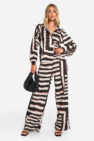 Blouse - Zwart en Beige