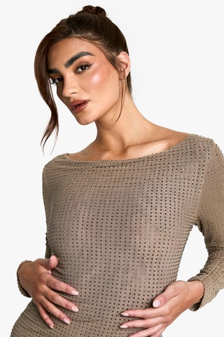 Nauwaansluitende Jurk - Taupe