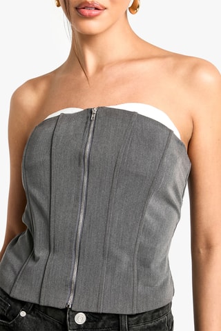 Strapless Top - Donkergrijs