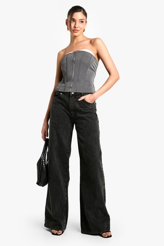 Strapless Top - Donkergrijs