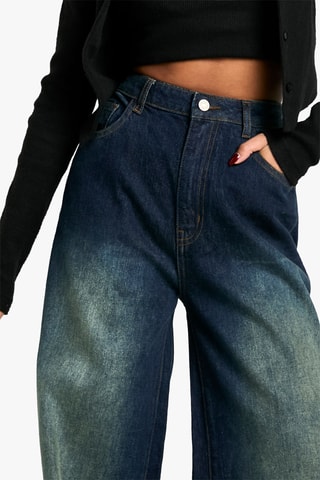 Jeans Wide Legs met Hoge Taille - Marineblauw