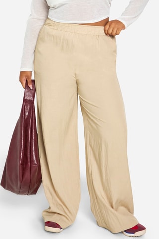 Broek Wide Legs Hoge Taille - Beige