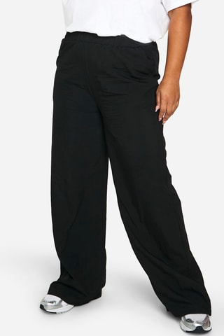 Broek Wide Legs Hoge Taille - Zwart