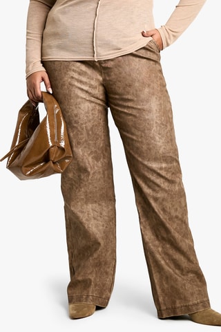 Broek Wide Legs - Gemêleerd Bruin