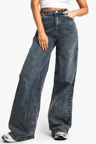Jeans Wide Legs met Hoge Taille - Marineblauw