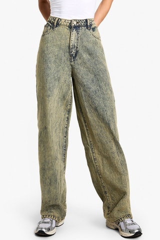 Jeans boyfriend - Marineblauw en Geel