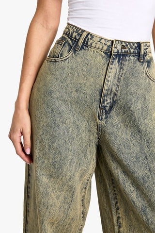 Jeans boyfriend - Marineblauw en Geel