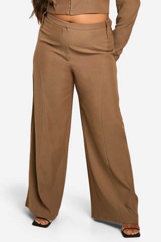 Broek Wide Legs Hoge Taille - Taupe