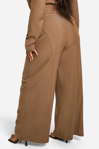 Broek Wide Legs Hoge Taille - Taupe