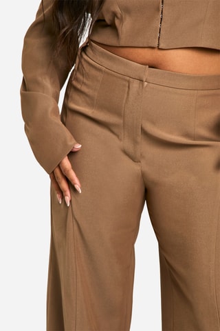 Broek Wide Legs Hoge Taille - Taupe