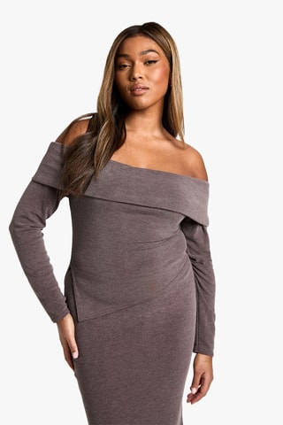 Top en Lange Rok Hoge Taille - Bruin