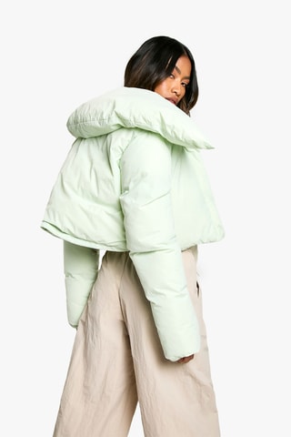 Korte Gewatteerde Jas - Zeegroen