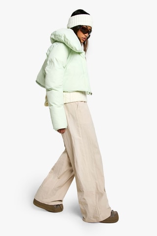 Korte Gewatteerde Jas - Zeegroen