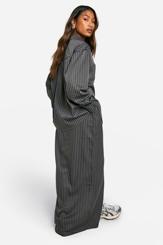 Lange Rok Hoge Taille - Donkergrijs