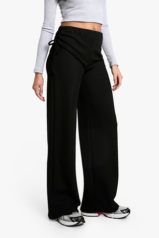 Broek Wide Legs Hoge Taille - Zwart