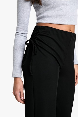 Broek Wide Legs Hoge Taille - Zwart