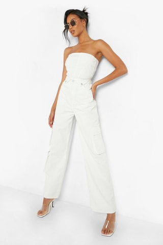 Strapless spijkertop - Ecru