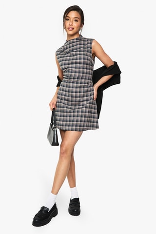 Trapeziumjurk - Zwart en Kaki