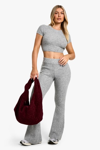 Crop Top - Gemêleerd Lichtgrijs