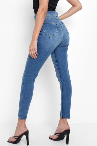 Jeans Skinny Hoge Taille - Blauw