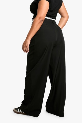 Broek Wide Legs Hoge Taille - Zwart