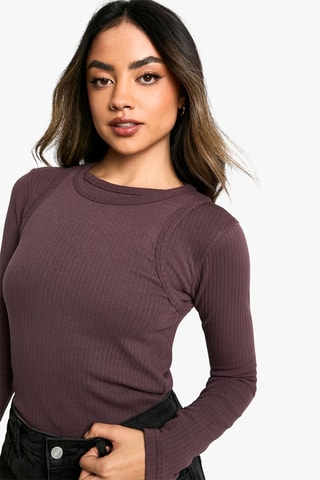 Trui Trompe-l’oeil - Bordeauxrood