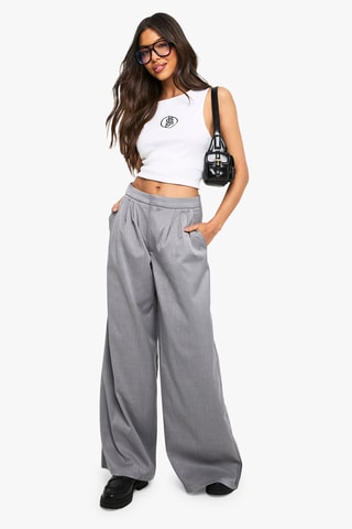 Broek Wide Legs - Gemêleerd Grijs