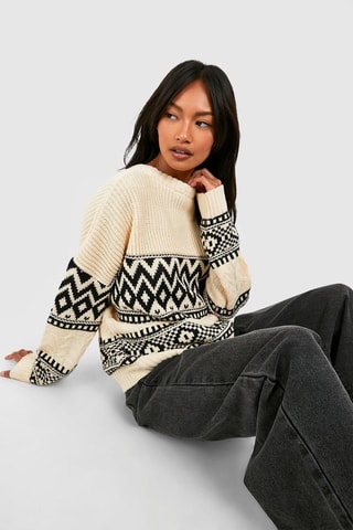 Trui - Ecru en Zwart