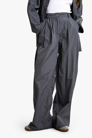 Broek Wide Legs Hoge Taille - Antraciet