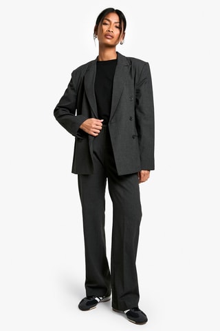 Broek Straight Hoge Taille - Antraciet