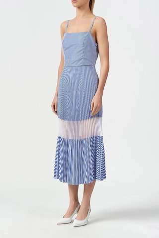 Robe patineuse - Blanc et bleu électrique - Exchange