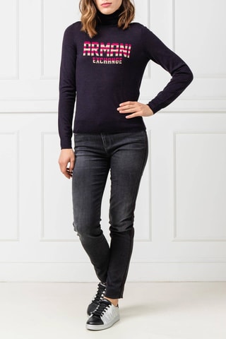 Pull en laine vierge - Bleu marine - Exchange