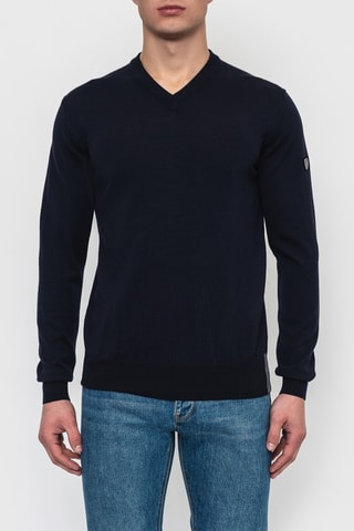Pull en laine vierge - Bleu nuit - EA7