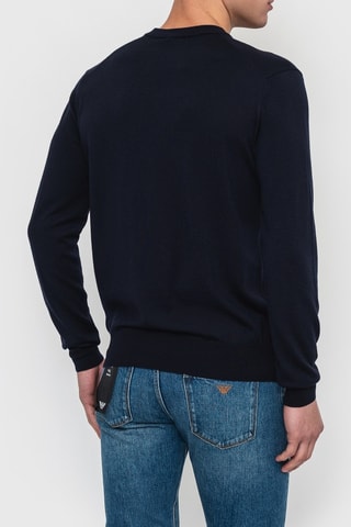 Pull en laine vierge - Bleu nuit - EA7