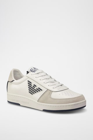 Baskets en croûte de cuir - Blanc - EA7