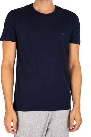 2 t-shirts - Gris chiné et bleu marine - Emporio Armani