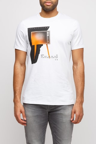 T-shirt - Blanc et orange - Exchange