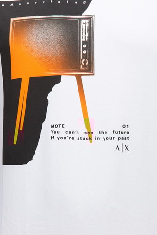 T-shirt - Blanc et orange - Exchange