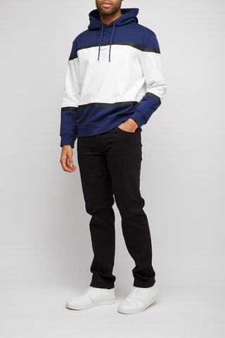 Sweat à capuche - Bleu marine et blanc - Exchange