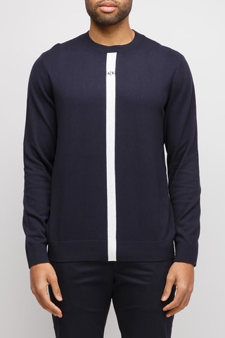 Pull - Bleu marine et blanc - Exchange