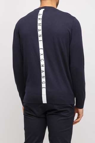 Pull - Bleu marine et blanc - Exchange