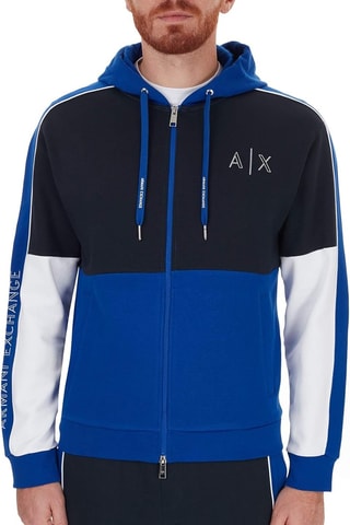 Sweat à capuche - Bleu marine et blanc - Exchange