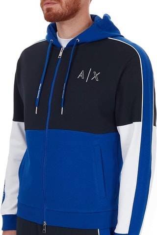 Sweat à capuche - Bleu marine et blanc - Exchange